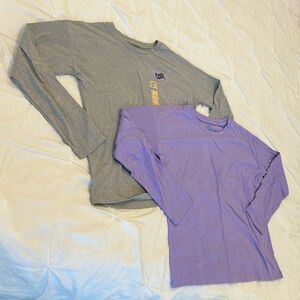 Lot of 2 There Abouts Kids Crew Neck Long Sleeve T-Shirt Size L (14.5-16.5)